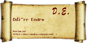 Dürr Endre névjegykártya