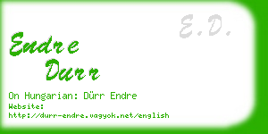 endre durr business card